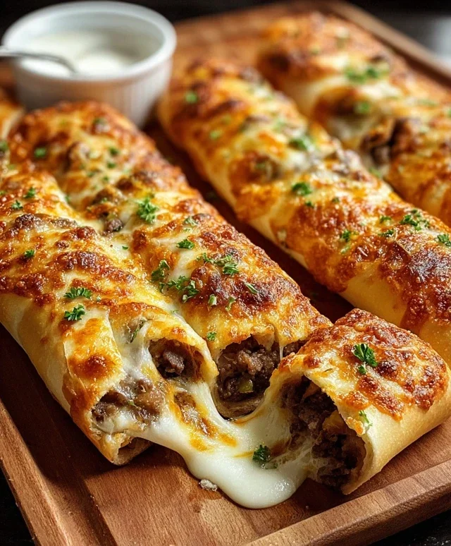 Philly Cheesesteak Stuffed Cheesy Breadsticks
