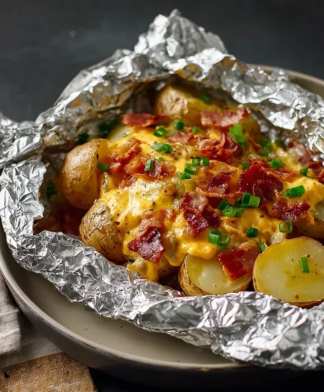 Cheesy Beef Beef Bacon Ranch Potato Foil Packets