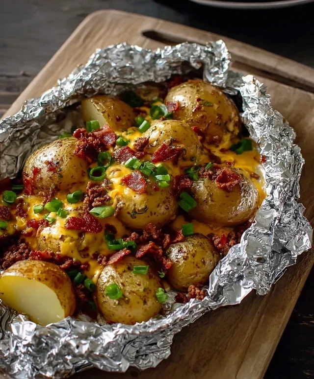 Cheesy Beef Beef Bacon Ranch Potato Foil Packets