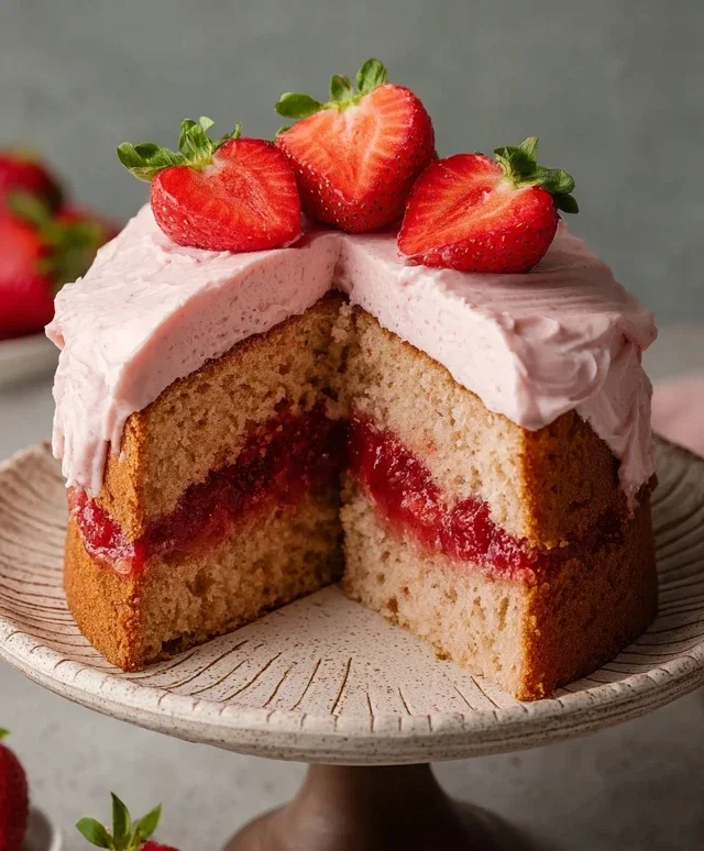 Small-batch Vegan Strawberry Cake