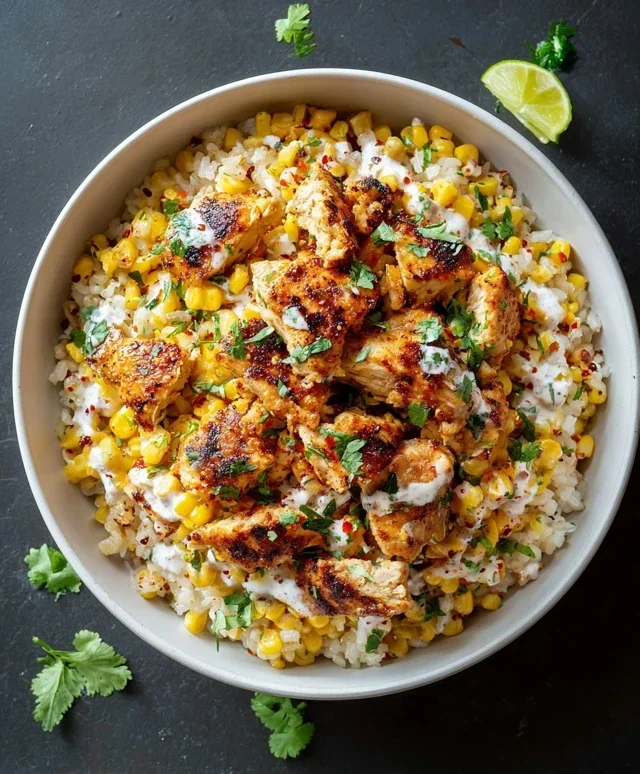 Street Corn Chicken Rice Bowl