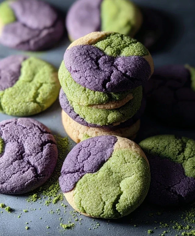 Matcha Ube Cookies
