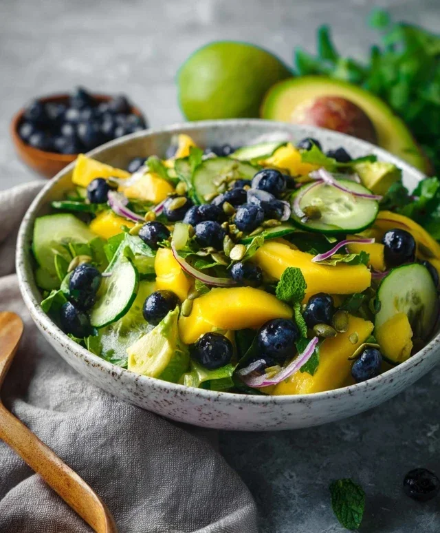 Mango Cucumber Salad with Blueberry and Avocado