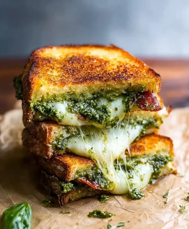 Sourdough Pesto Grilled Cheese