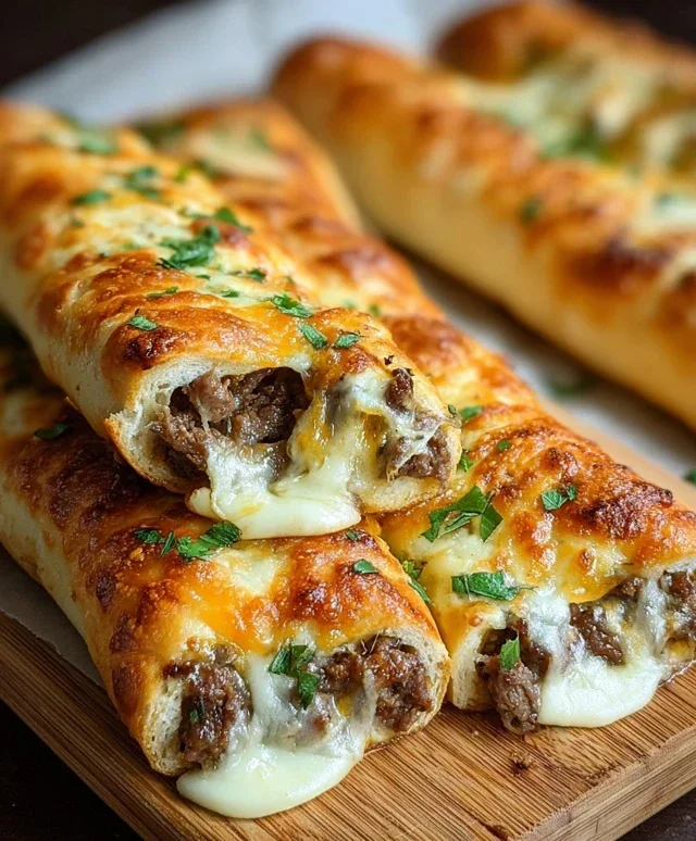 Philly Cheesesteak Stuffed Cheesy Breadsticks
