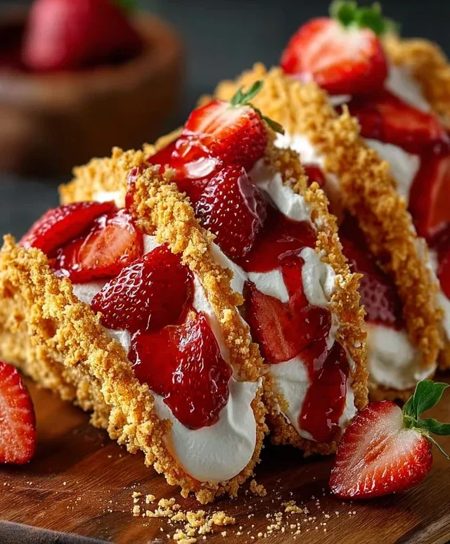Strawberry Crunch Cheesecake Tacos