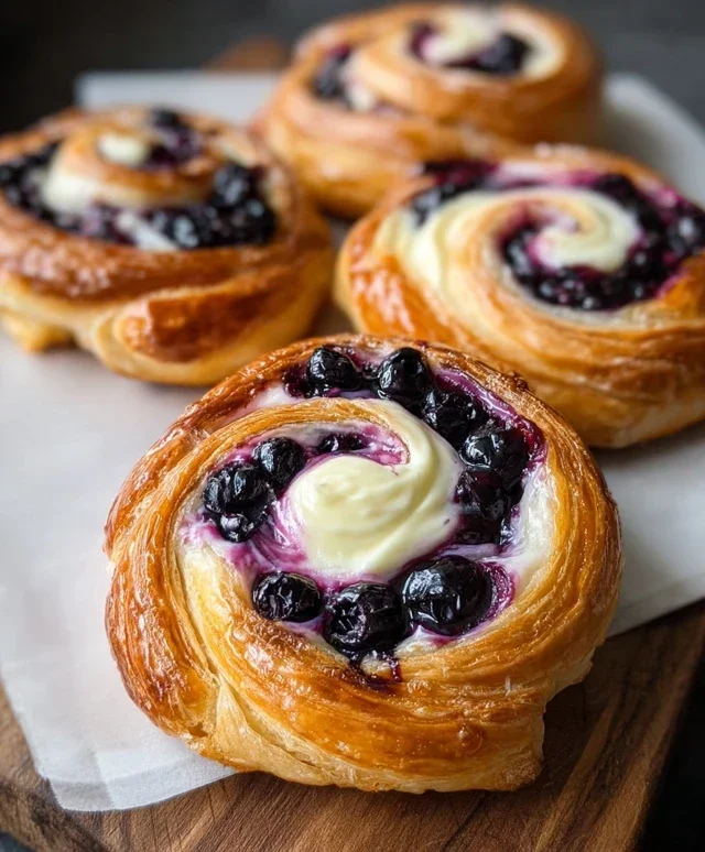 Swirled Blueberry Cream Cheese Danish