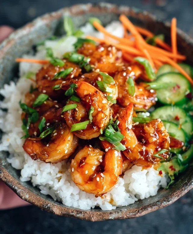 Honey Garlic Shrimp Bowls