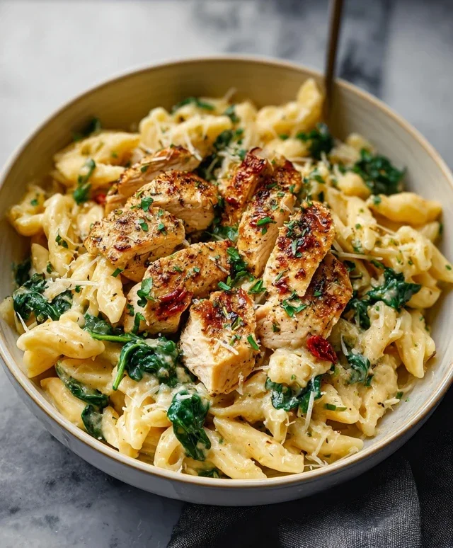 Healthy Garlic Parmesan Chicken Pasta