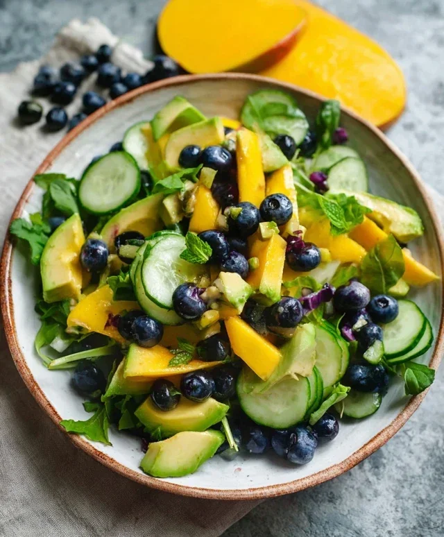 Mango Cucumber Salad with Blueberry and Avocado