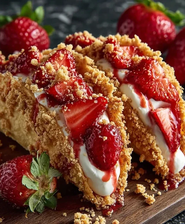Strawberry Crunch Cheesecake Tacos