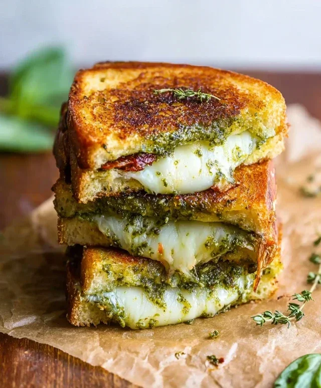Sourdough Pesto Grilled Cheese