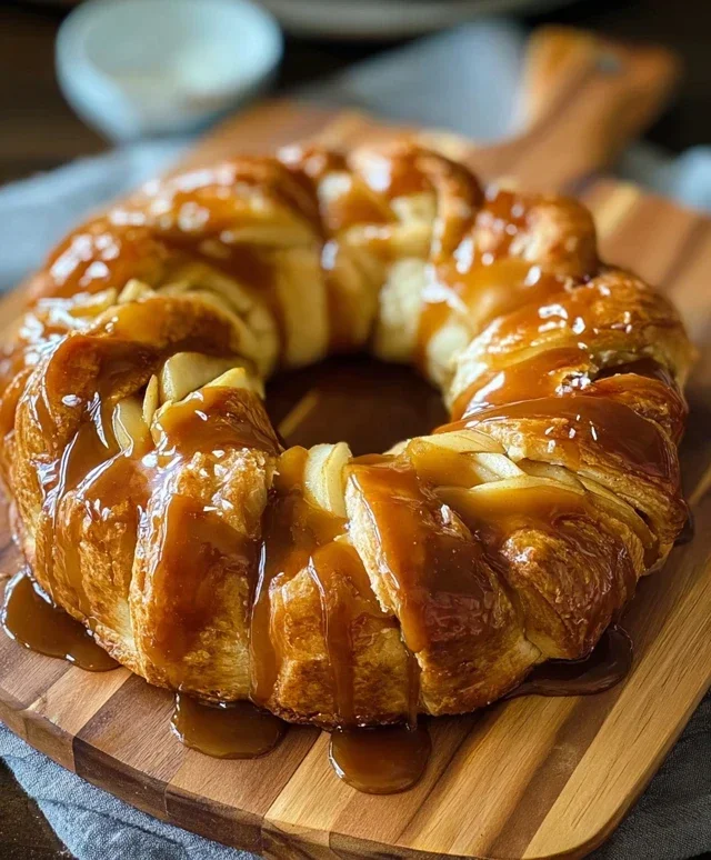 Caramel Apple Cream Cheese Crescent Ring