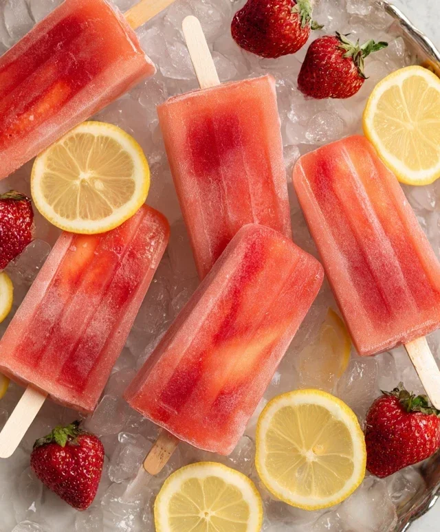 Strawberry Lemonade Popsicles