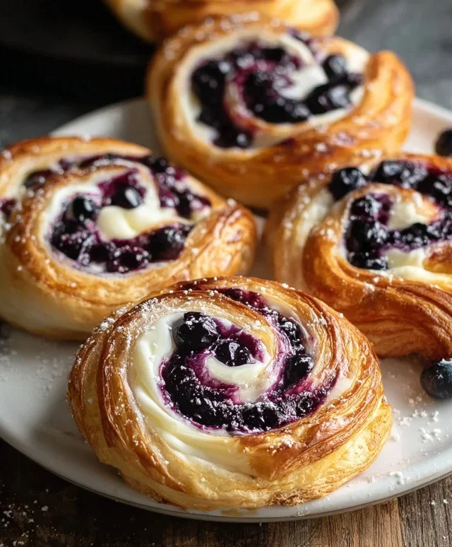 Swirled Blueberry Cream Cheese Danish