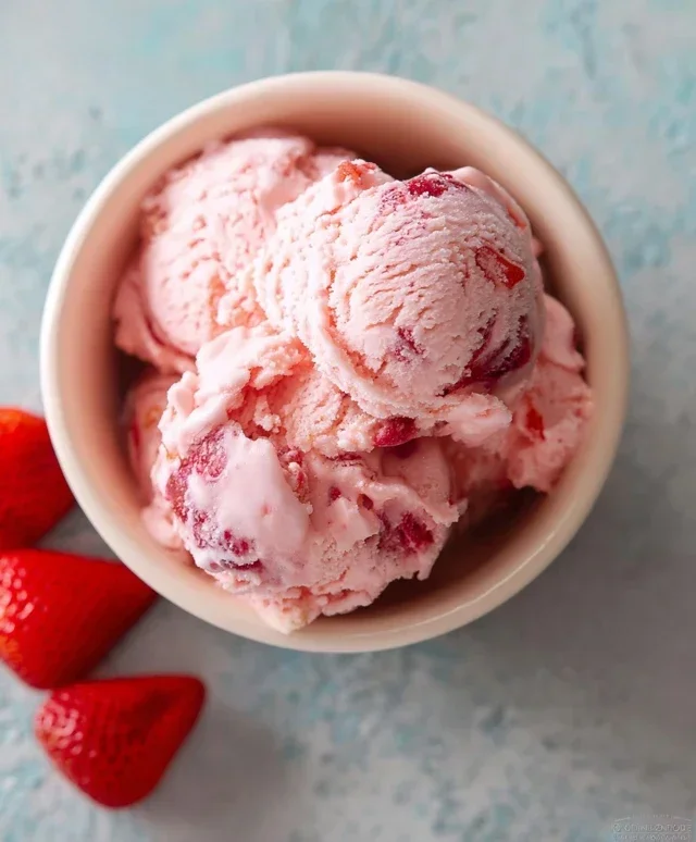 Homemade Strawberry Ice Cream