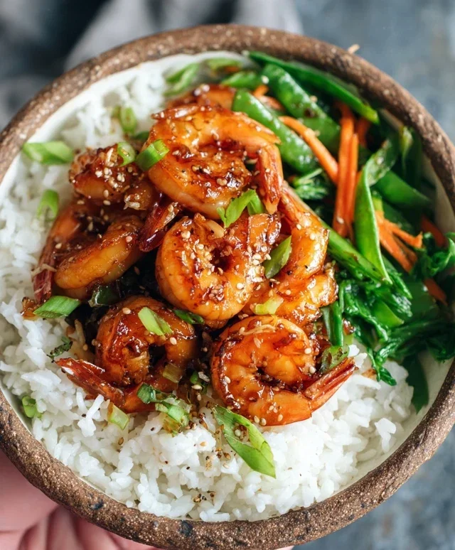 Honey Garlic Shrimp Bowls