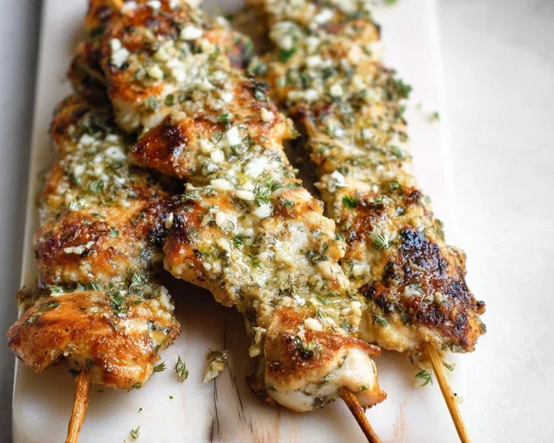 Garlic Parmesan Chicken Skewers
