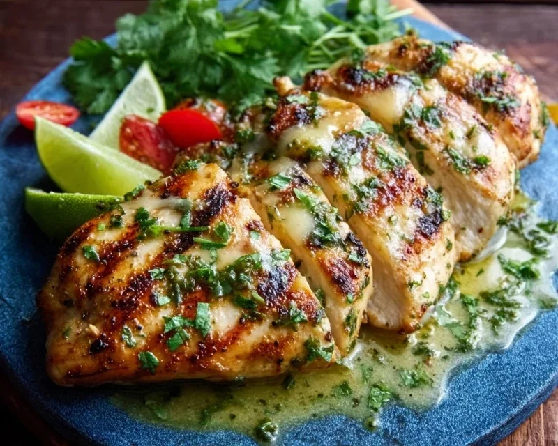Grilled Salsa Verde Pepper Jack Chicken