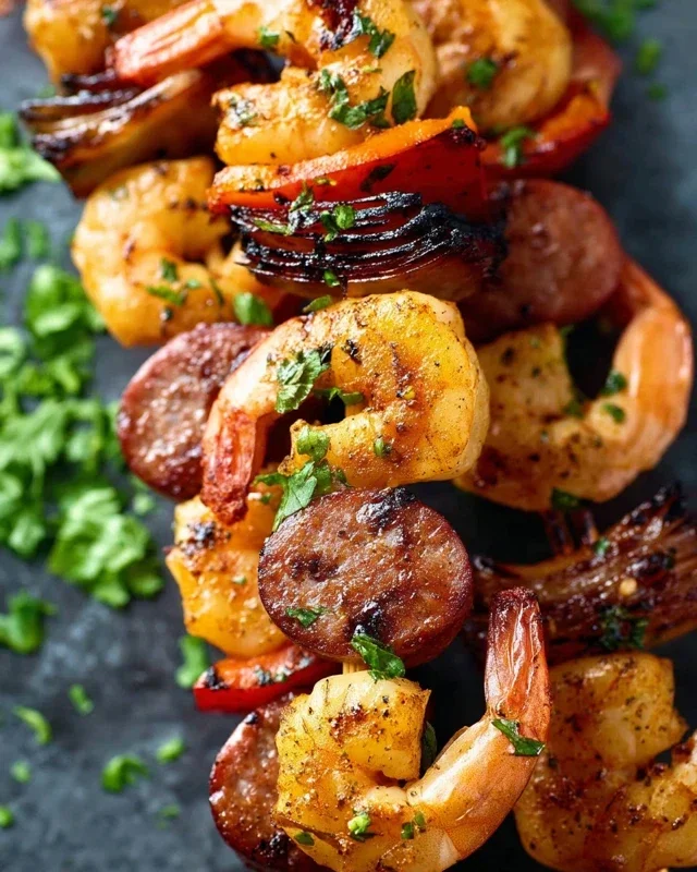 Sausage and Shrimp Kabobs