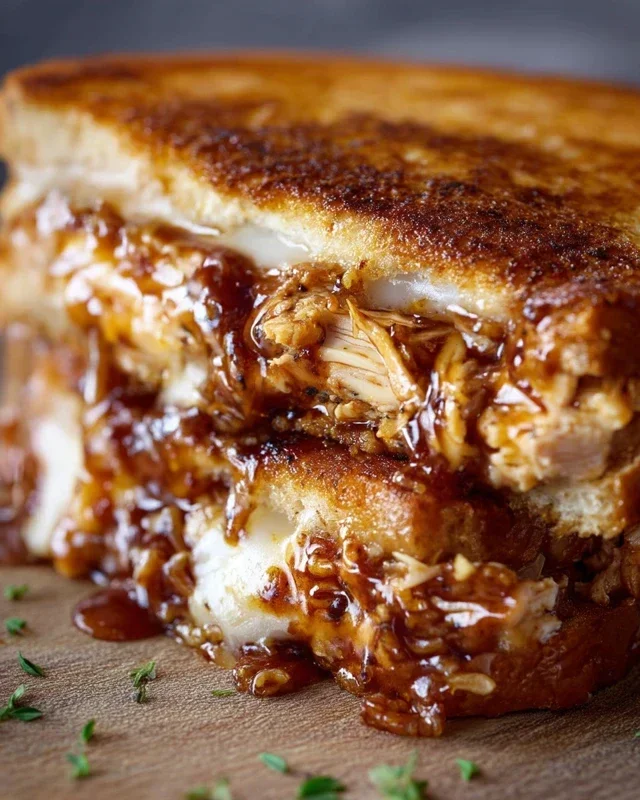 BBQ Chicken Grilled Cheese Sandwich