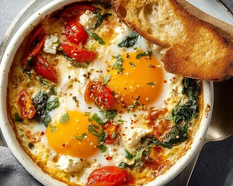 Baked Feta Eggs