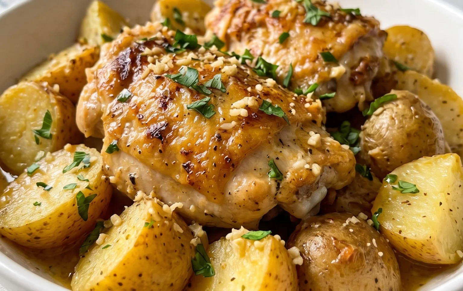 Garlic Butter Chicken and Potatoes Skillet