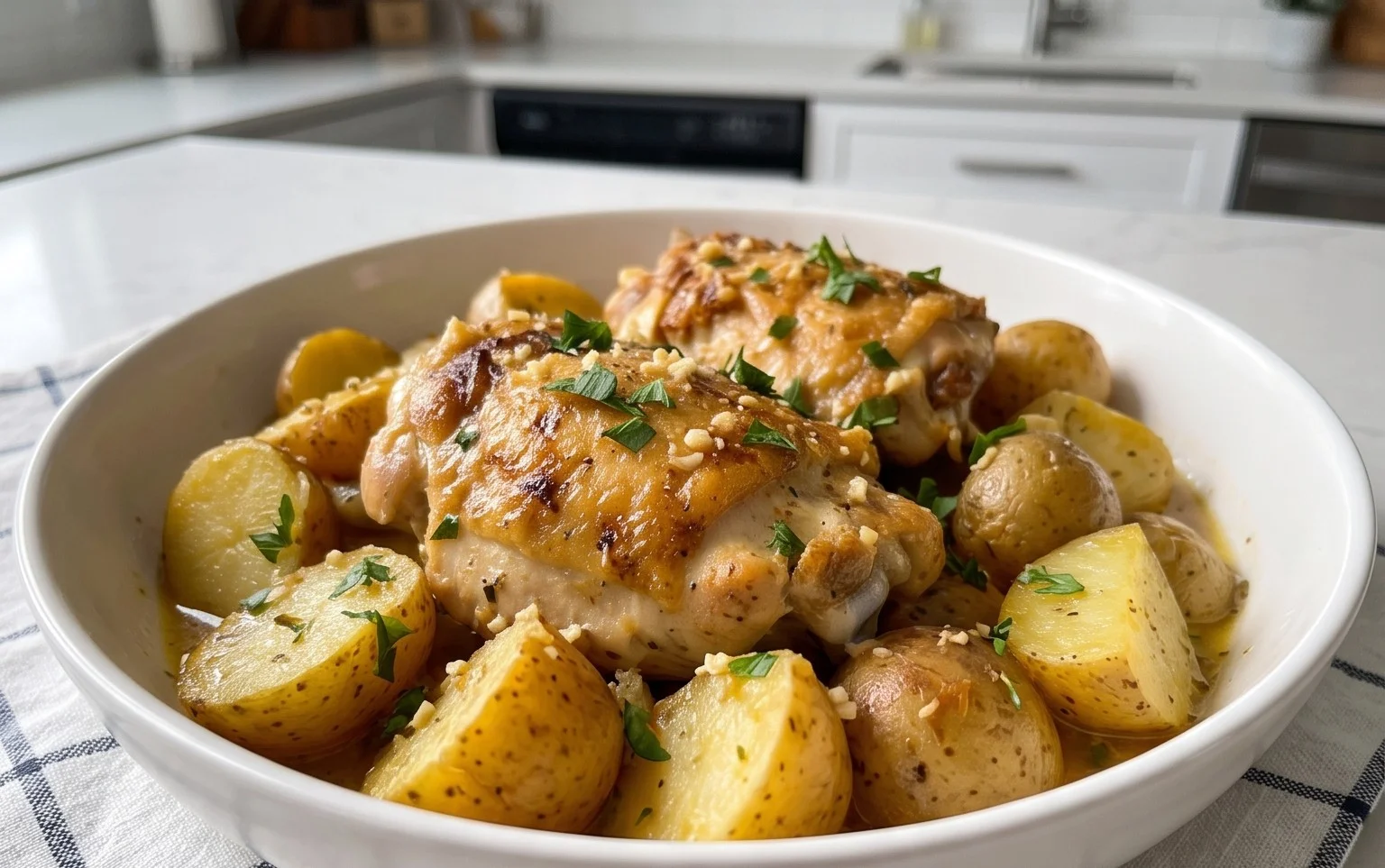 Garlic Butter Chicken and Potatoes Skillet