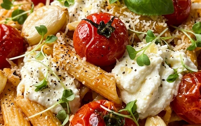 Roasted Tomato and Garlic Ricotta Pasta