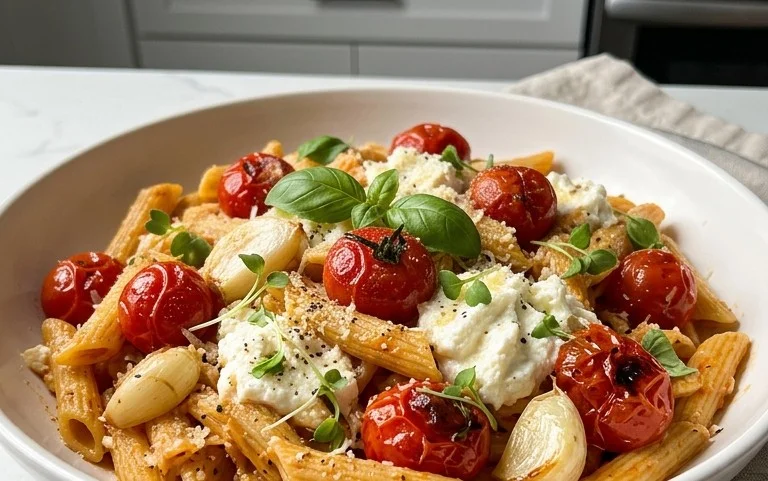 Roasted Tomato and Garlic Ricotta Pasta