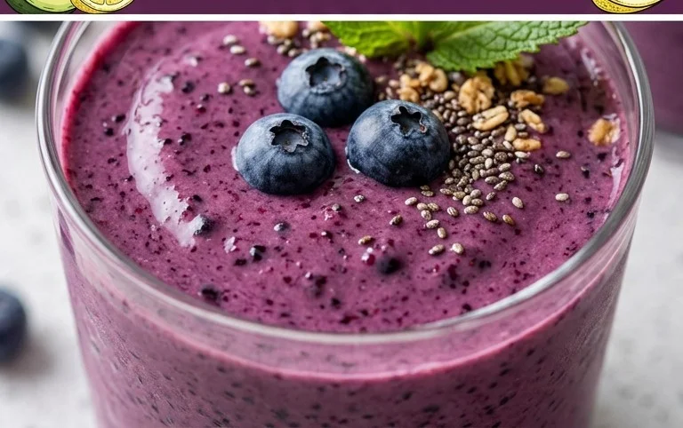Blueberry Avocado Smoothie With Lemon & Yogurt