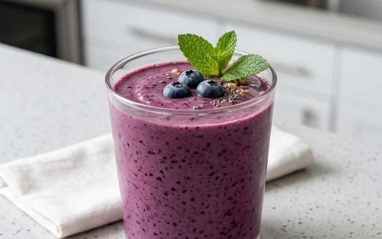 Blueberry Avocado Smoothie With Lemon & Yogurt