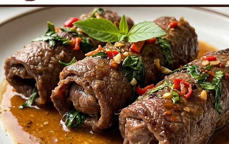 Thai Basil Beef Rolls