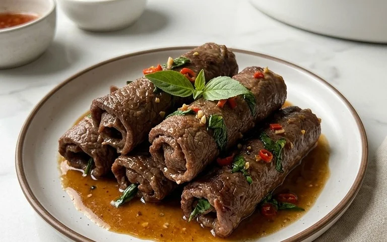 Thai Basil Beef Rolls