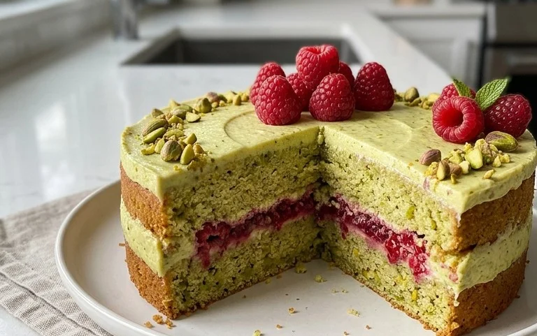 Pistachio Raspberry Cake