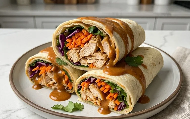 Thai Peanut Chicken Wraps