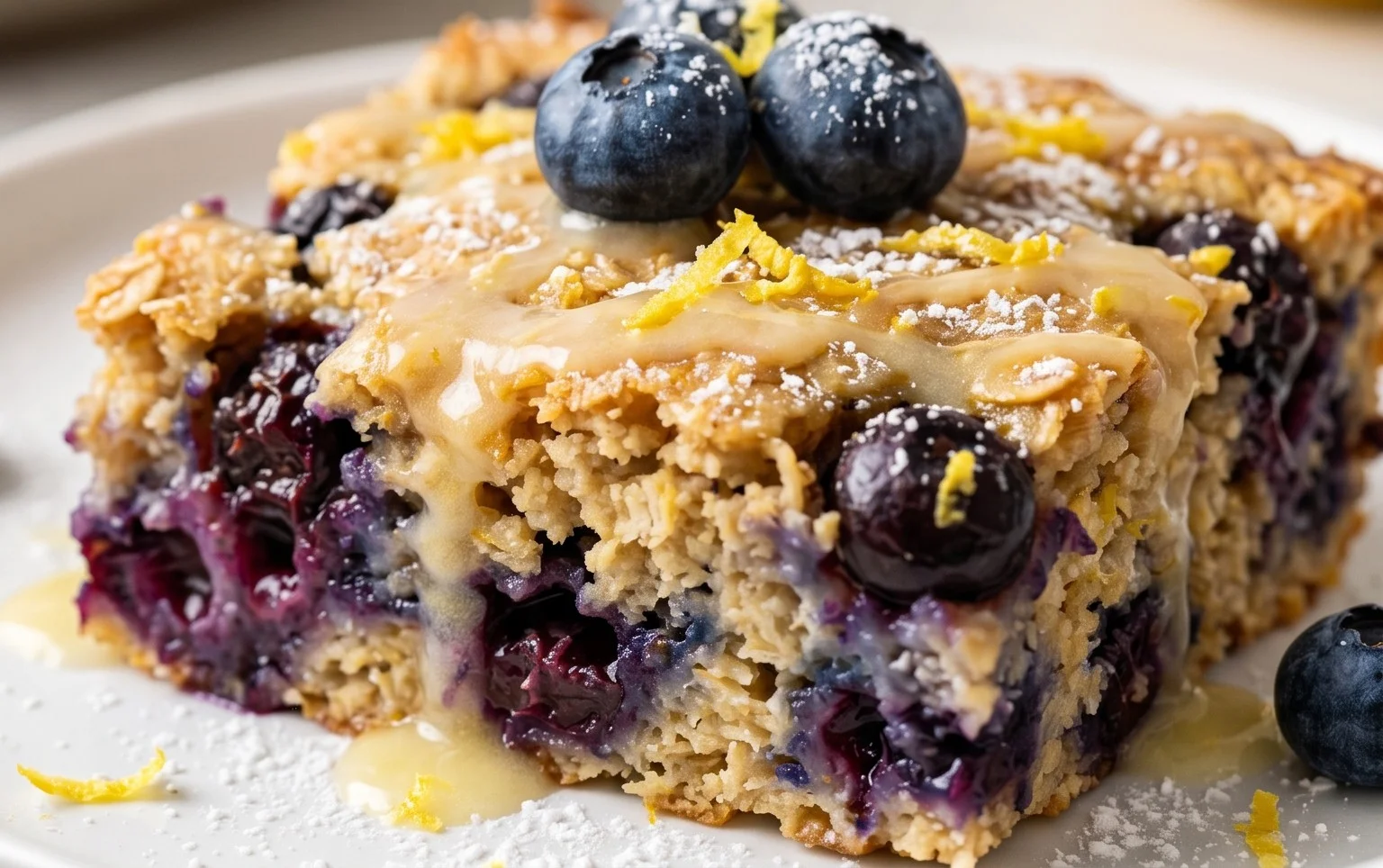 Lemon Blueberry Baked Oats