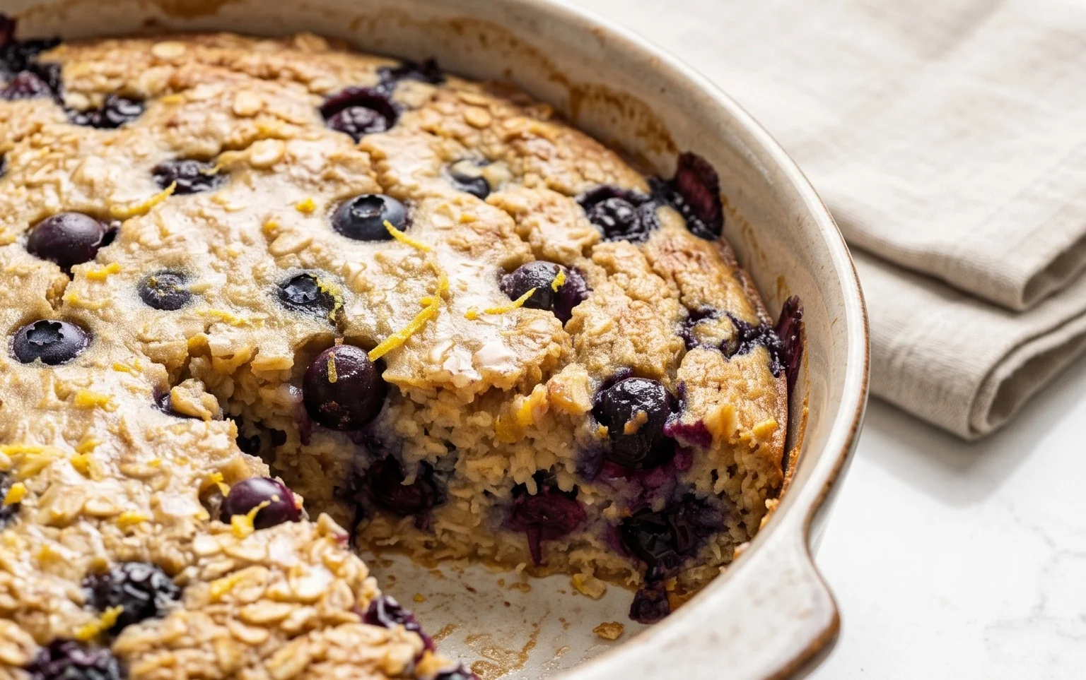 Lemon Blueberry Baked Oats