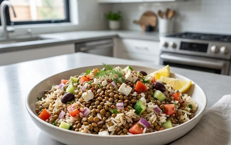 Easy Mediterranean Lentils and Rice