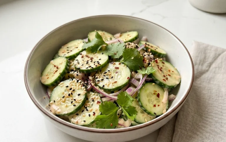 Creamy Asian Cucumber Salad Bowl