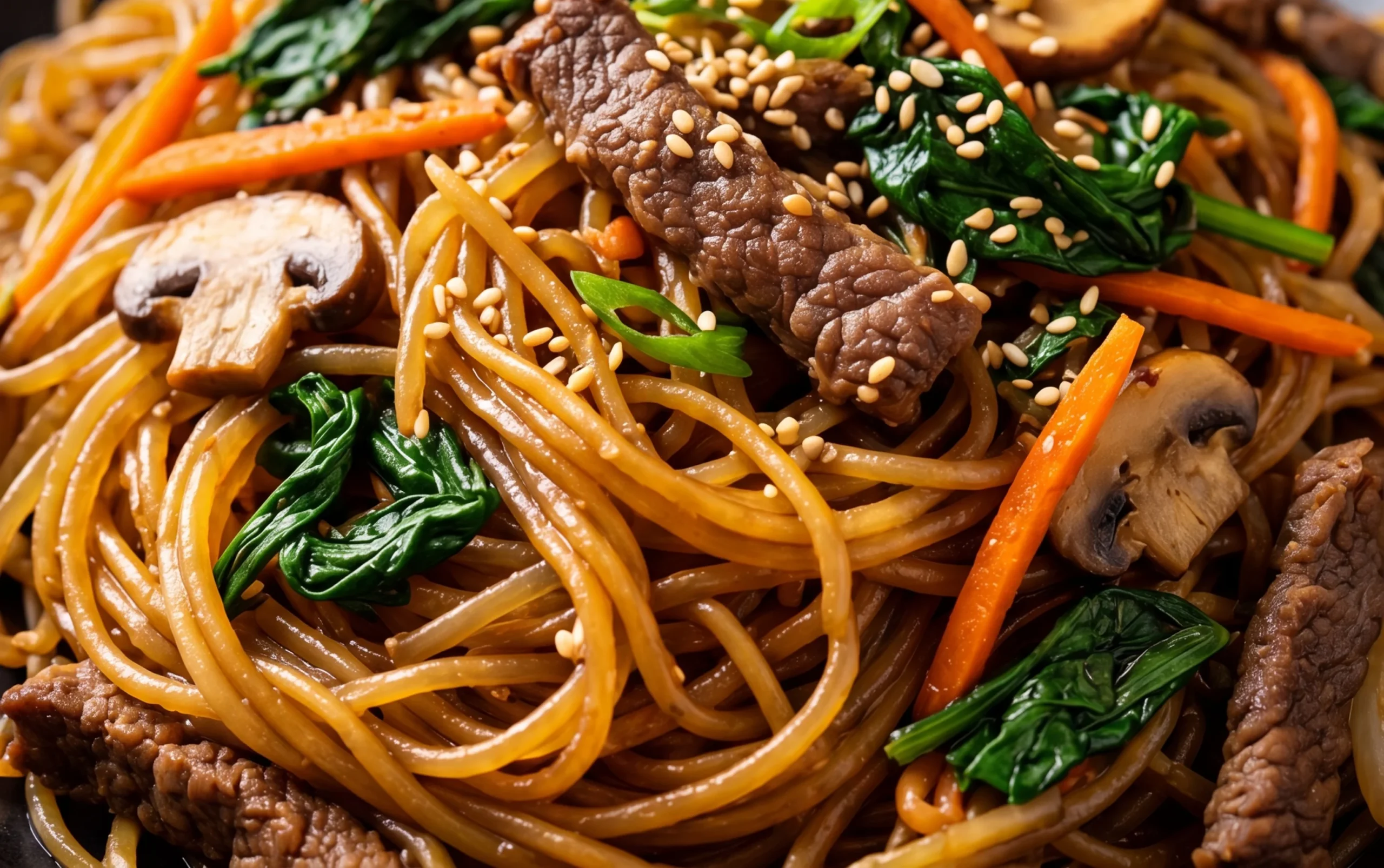 Japchae (Korean Glass Noodle Stir Fry)