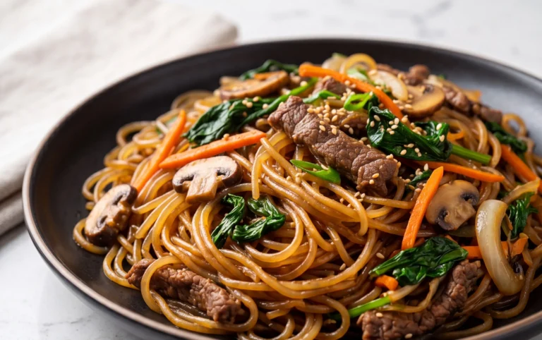 Japchae (Korean Glass Noodle Stir Fry)