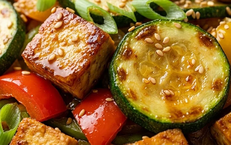 Zucchini Stir Fry With Tofu (Vegan)