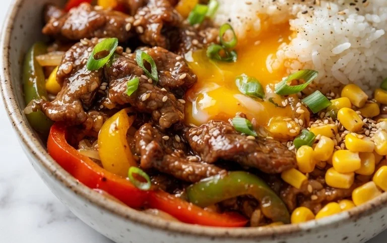 Beef Pepper Rice Bowl is a delicious meal option.