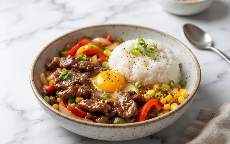 Beef Pepper Rice Bowl is a delicious meal option.