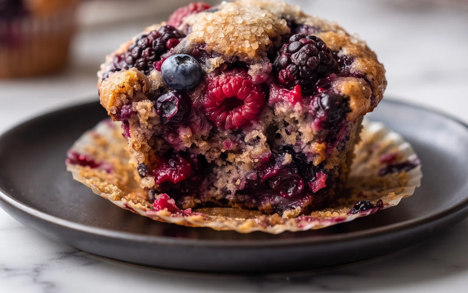 Bakery Style Mixed Berry Muffins | with Frozen Berries