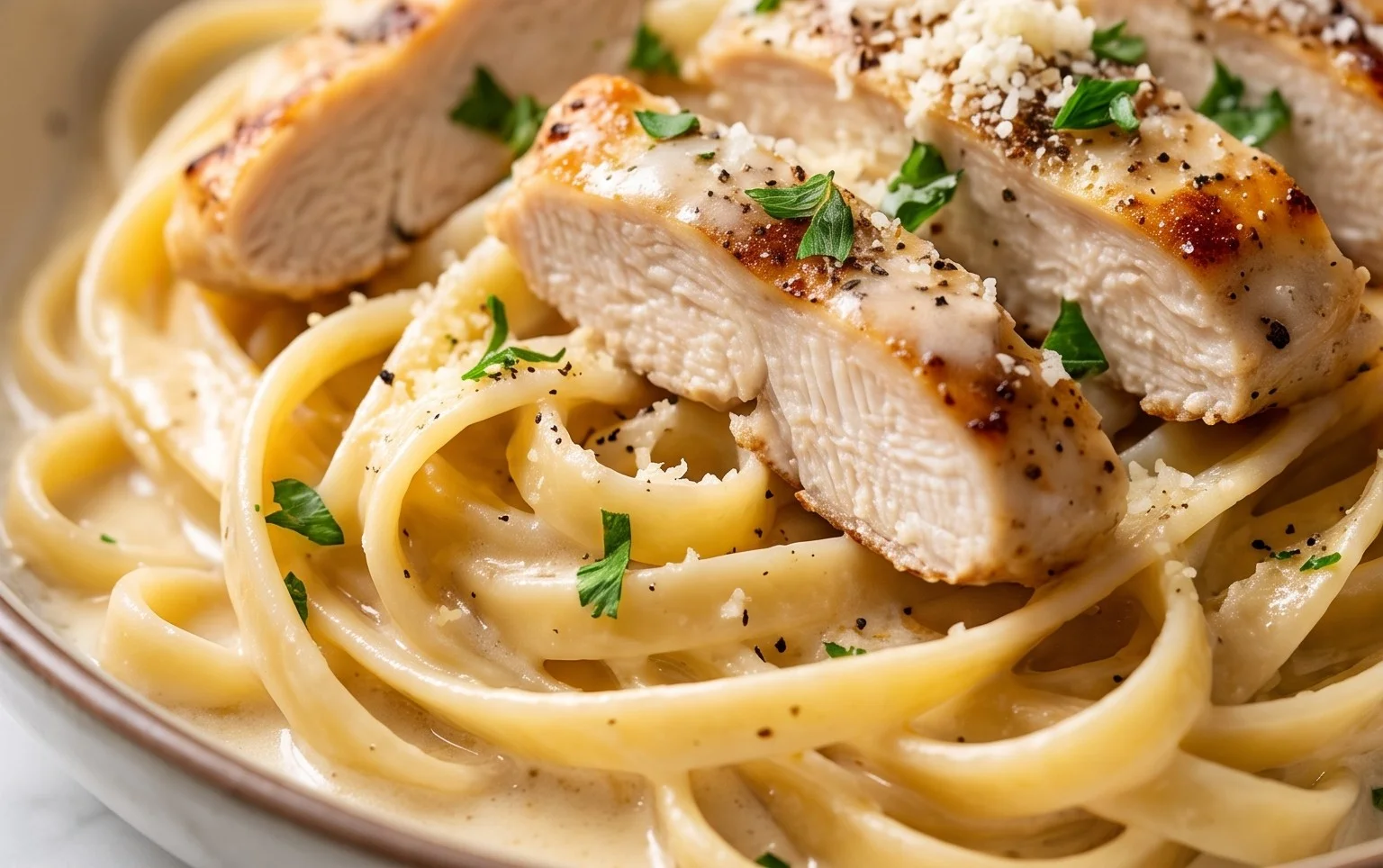 Low Calorie Chicken Alfredo