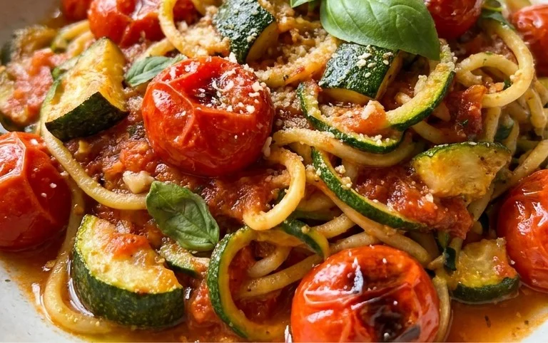 Healthy Tomato Zucchini Pasta