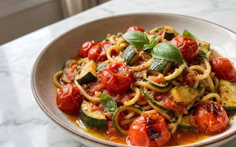 Healthy Tomato Zucchini Pasta