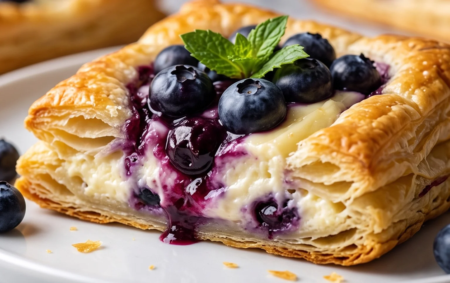 Blueberry Cream Cheese Puff Pastry